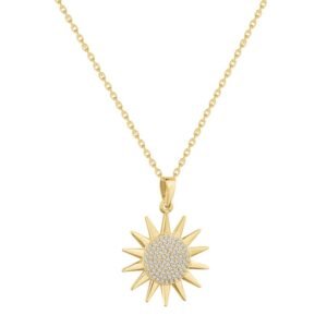 سلسلة ذهب بتصميم شمس لامعة