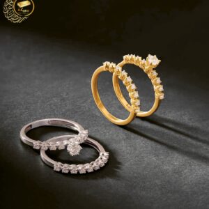 خاتم توينز ذهبي و ابيض